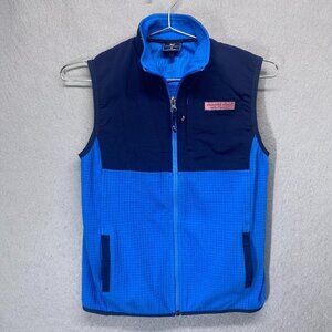 Vineyard Vines Vest Boys Medium Blue Dark Blue Fleece Outdoorsy